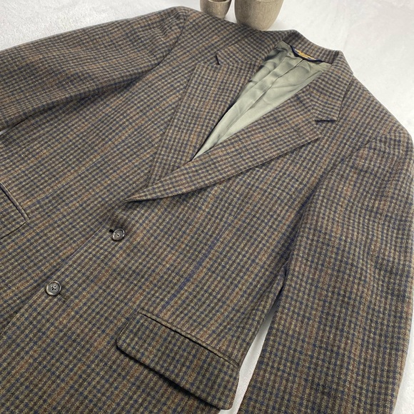 Brooks Brothers Vintage Camelhair Plaid Checkered Sport Coat/Blazer (Multicolor) - Picture 5 of 16